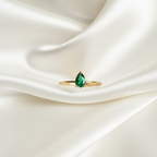 Emerald Drop ring - 18k Gold (Demi Fine)