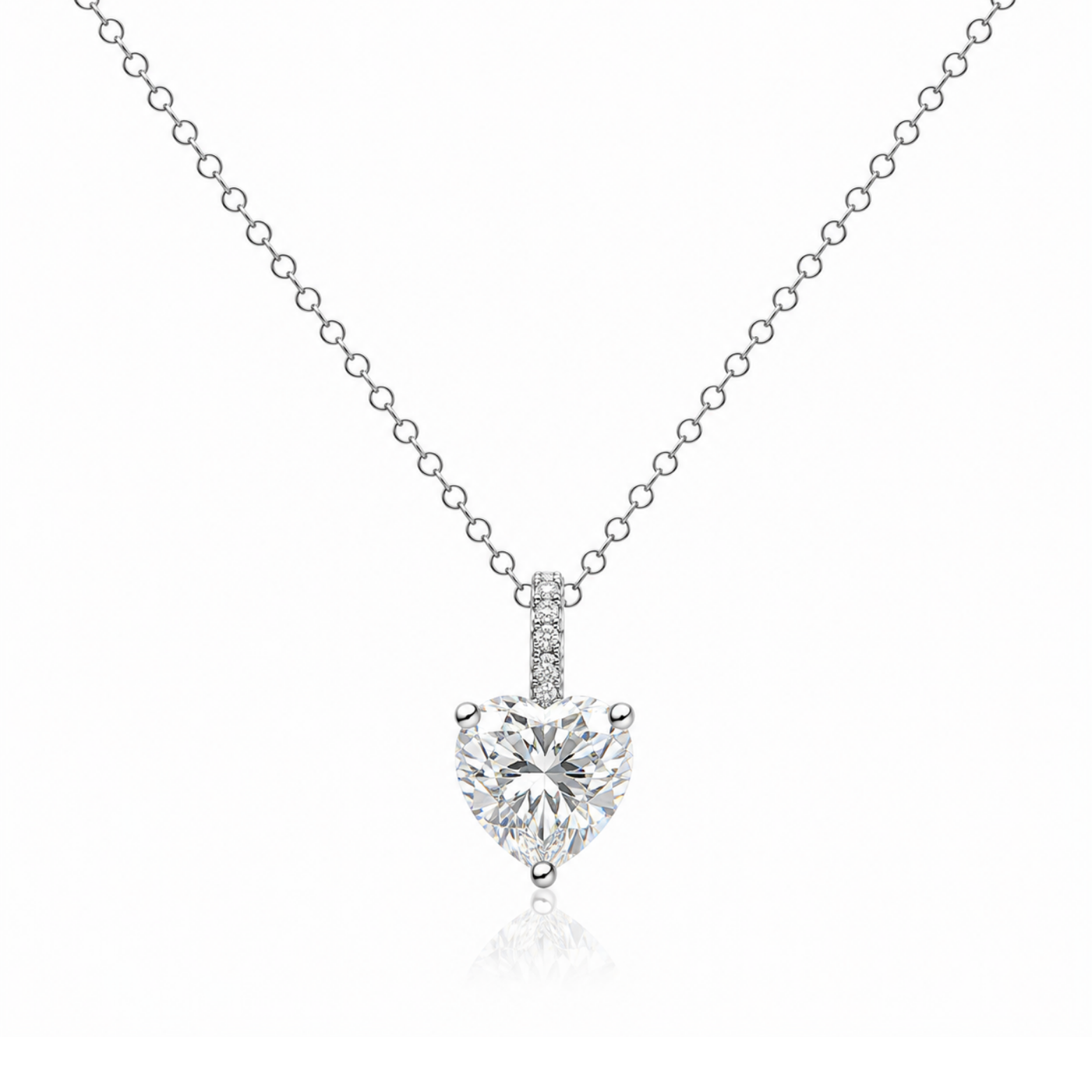 Heart-Shaped Zircon Pendant Necklace