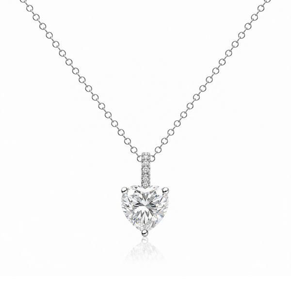 Heart-Shaped Zircon Pendant Necklace