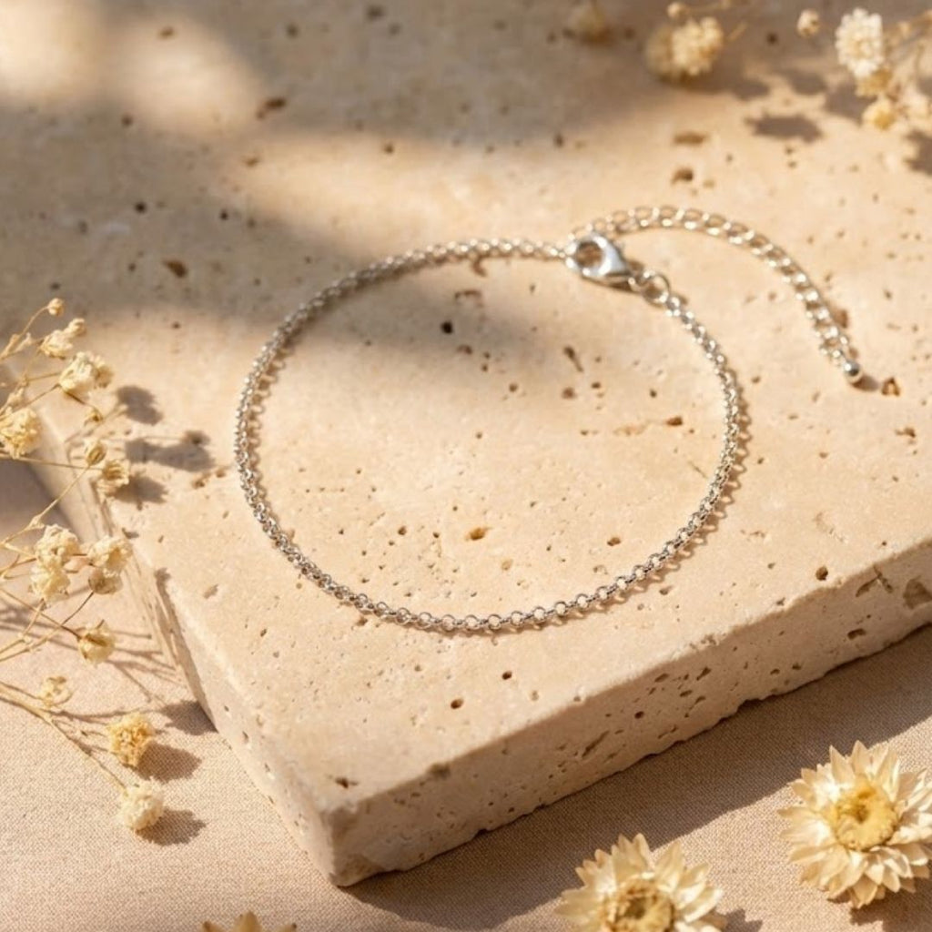 Silver Minimal Loop Anklet