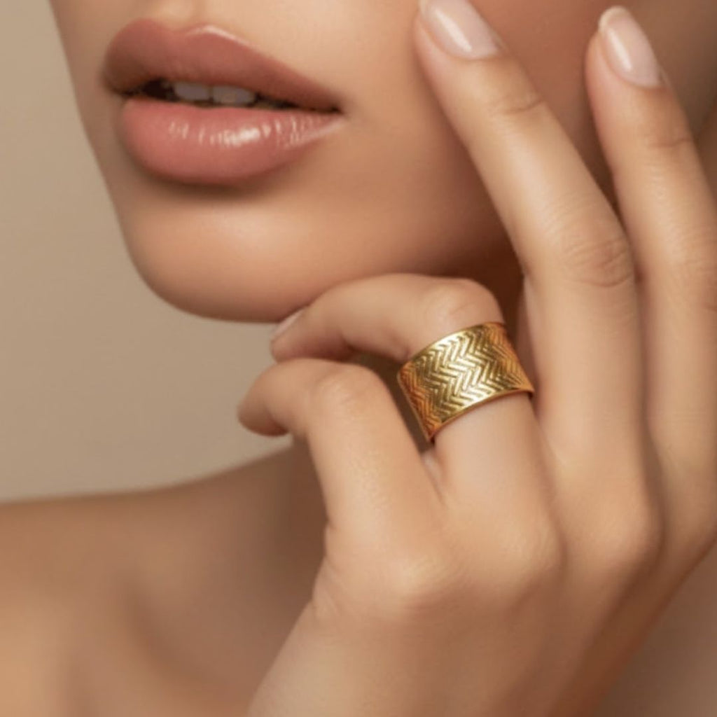 Herringbone Chevron Ring
