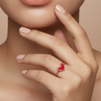 Scarlet Heart Ring - 18k Gold (Demi Fine)
