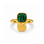Emerald Marble Ring - 18k Gold (Demi Fine)
