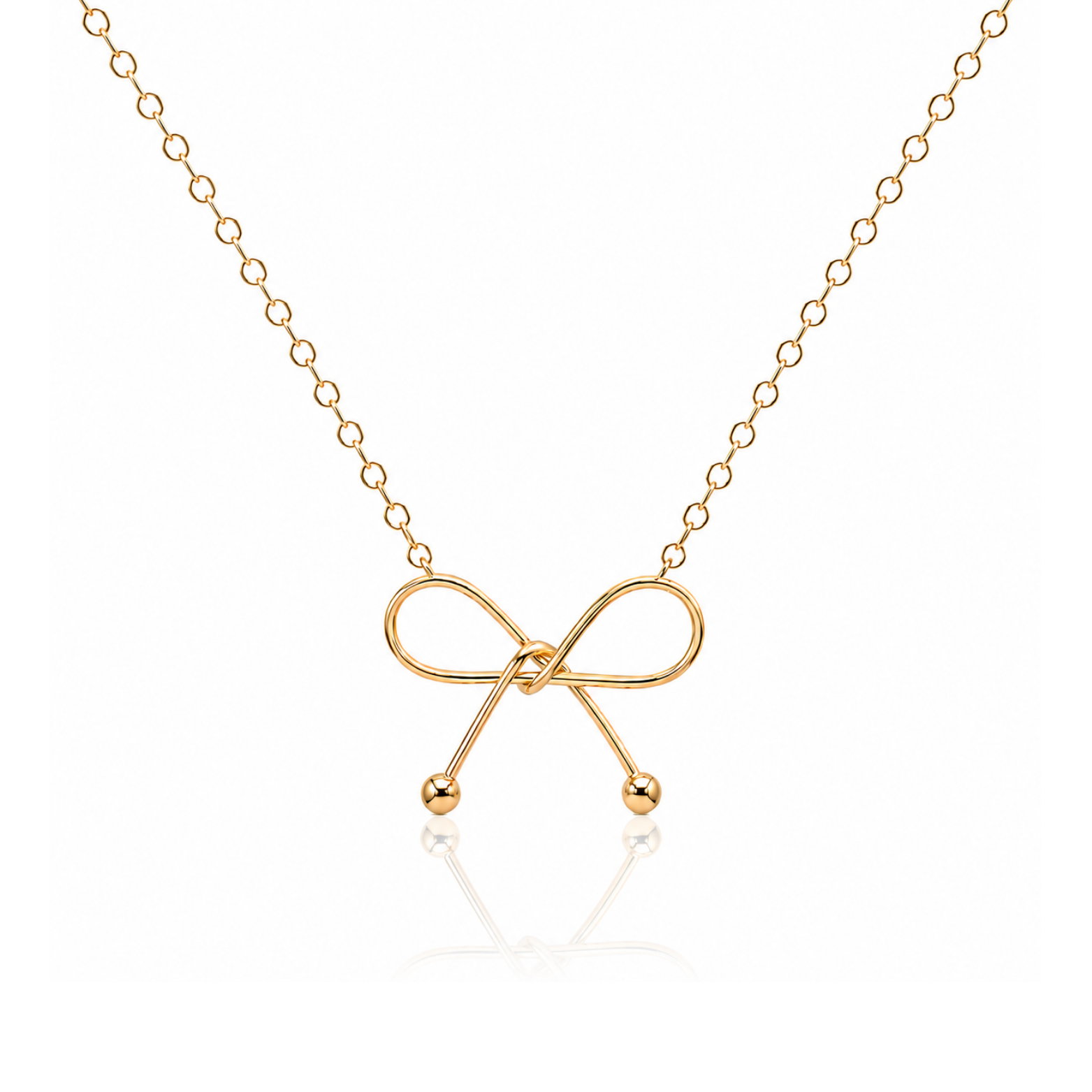 18k Gold Plated Opulent Ribbon Bow Necklace