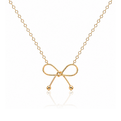 18k Gold Plated Opulent Ribbon Bow Necklace