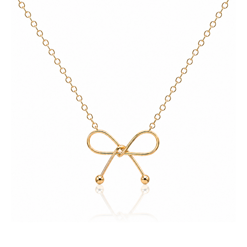 18k Gold Plated Opulent Ribbon Bow Necklace