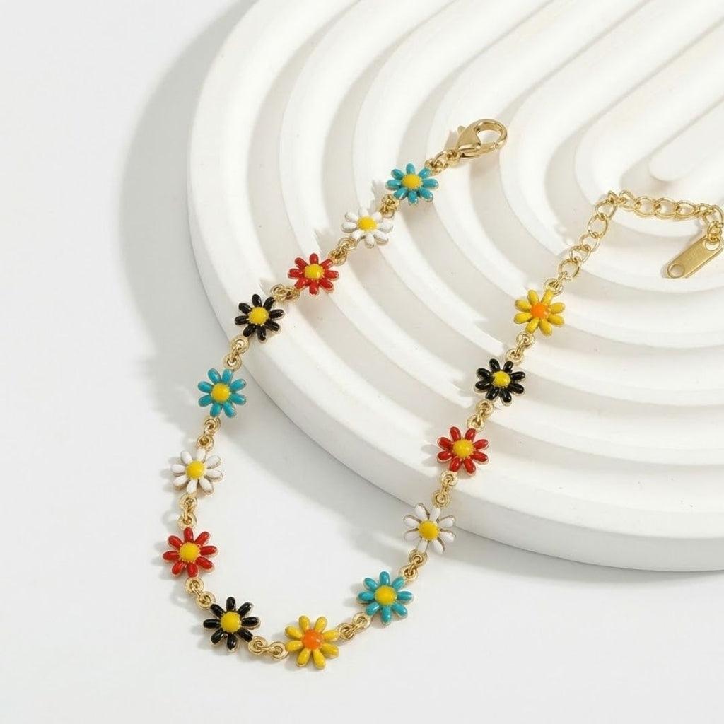 Floral Radiance Loop Anklet