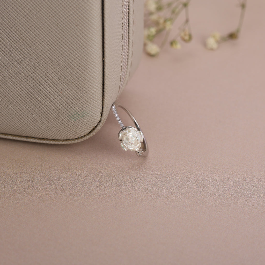White Rose Blossom Ring