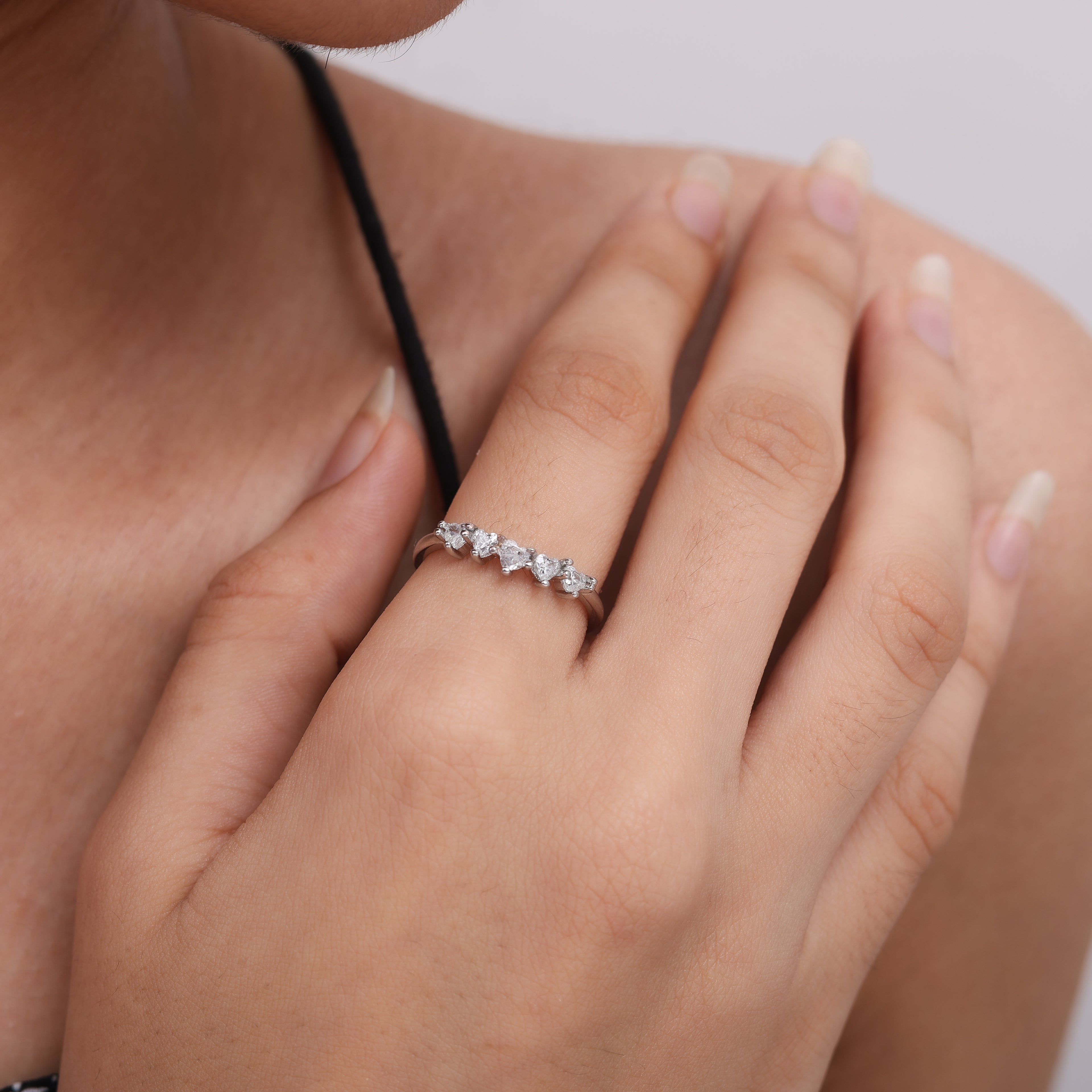 Five-Stone Pear Zircon Ring