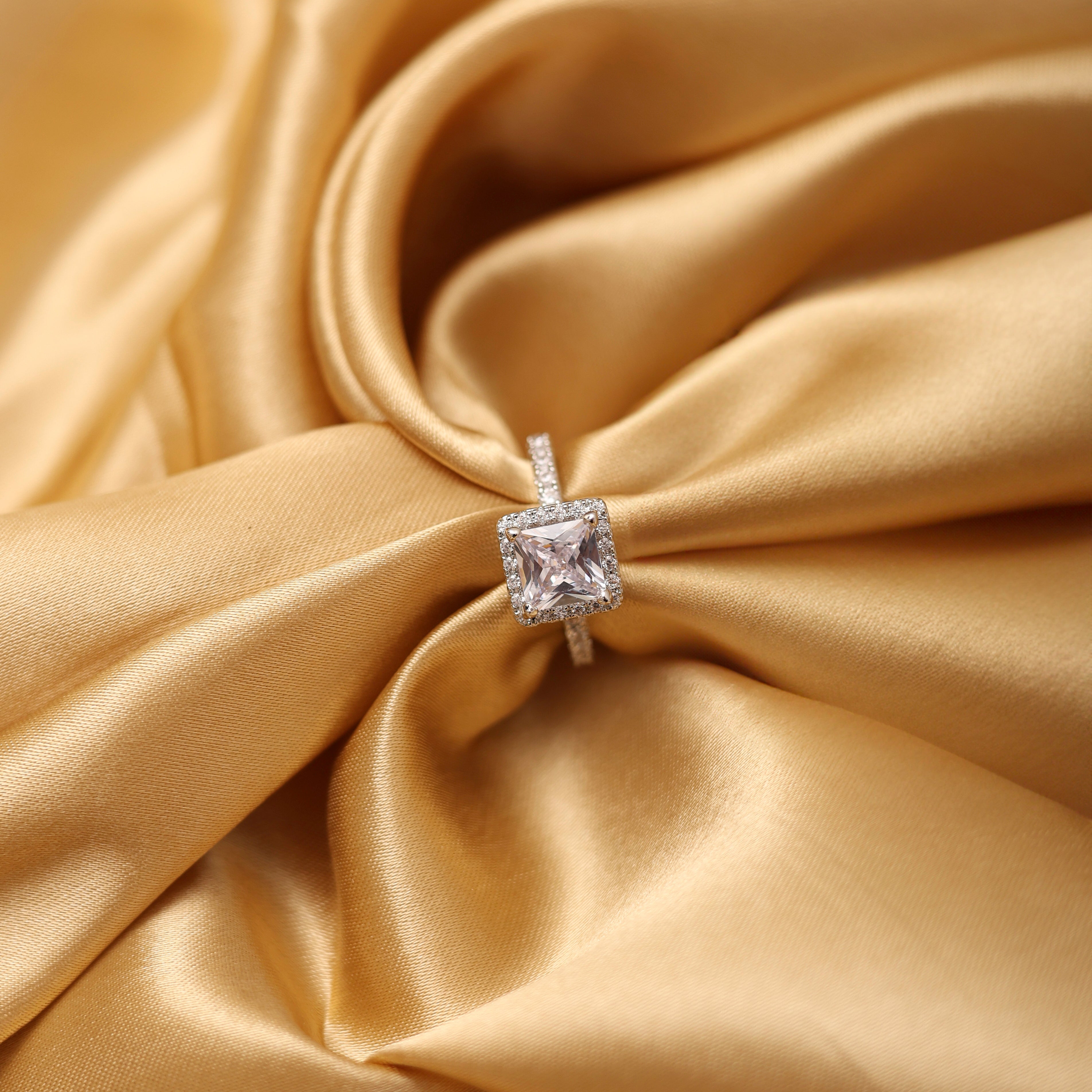 Square-Cut Zircon Vintage Ring