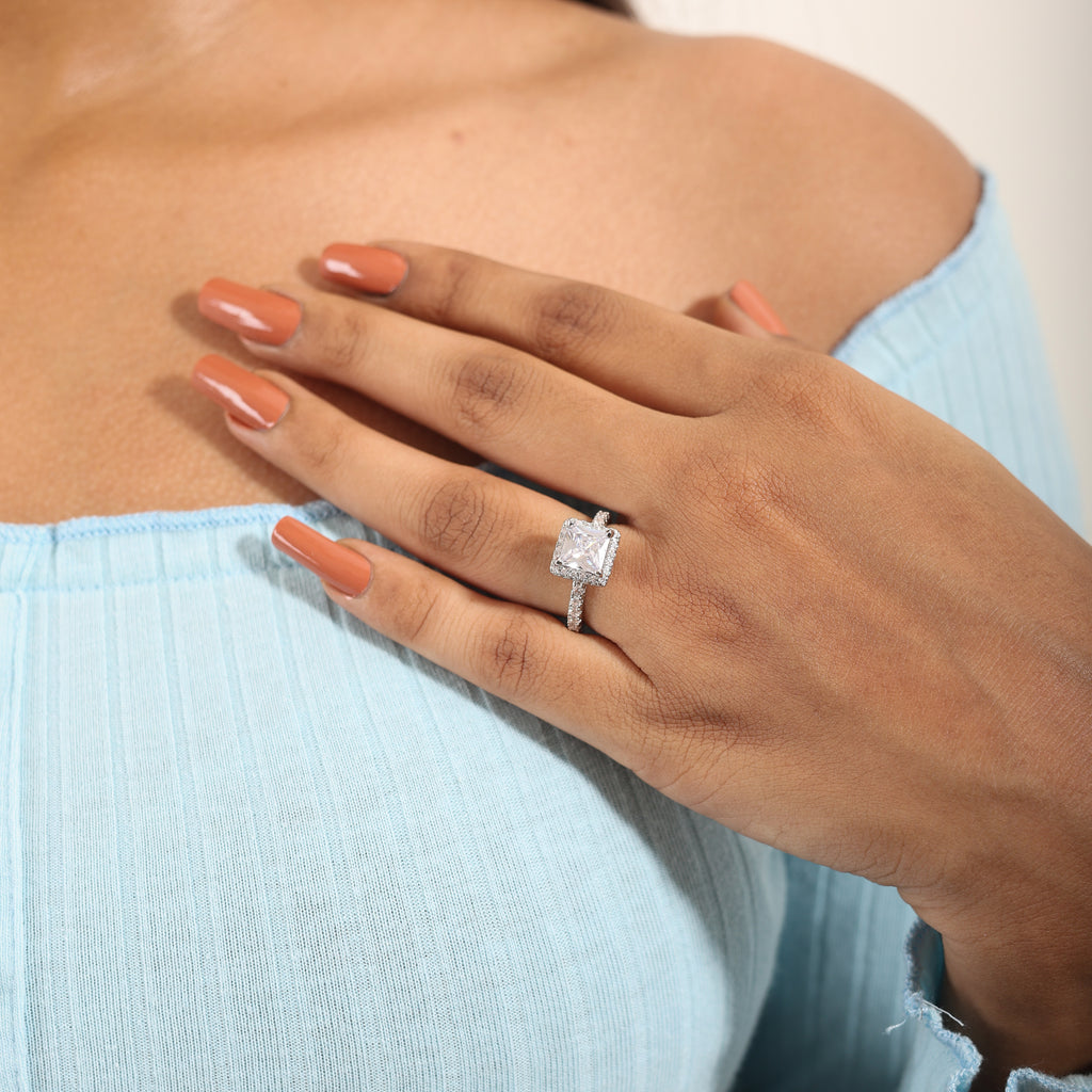 Square-Cut Zircon Vintage Ring