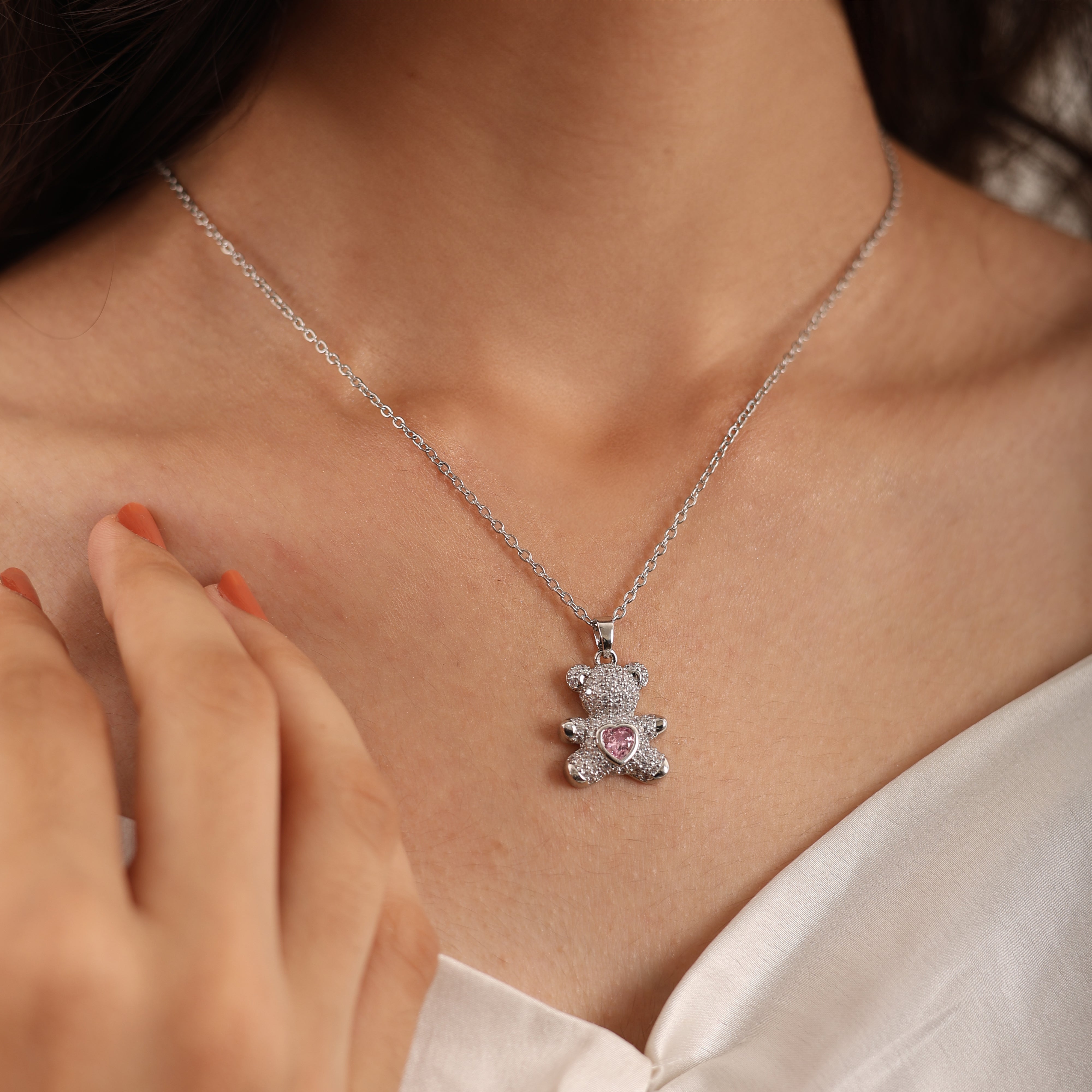 Sweetheart Teddy Bear Necklace