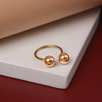 Golden Spherical Bypass Ring - 18K (Demi Fine)