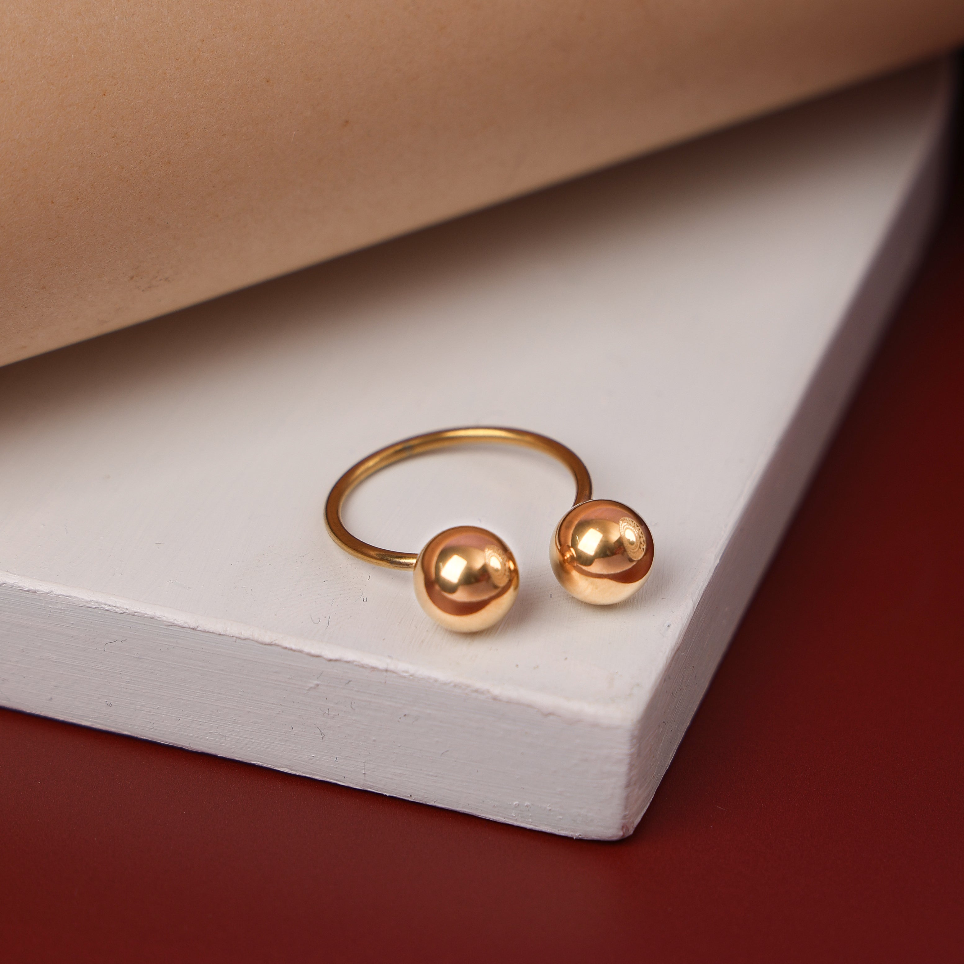 Golden Spherical Bypass Ring