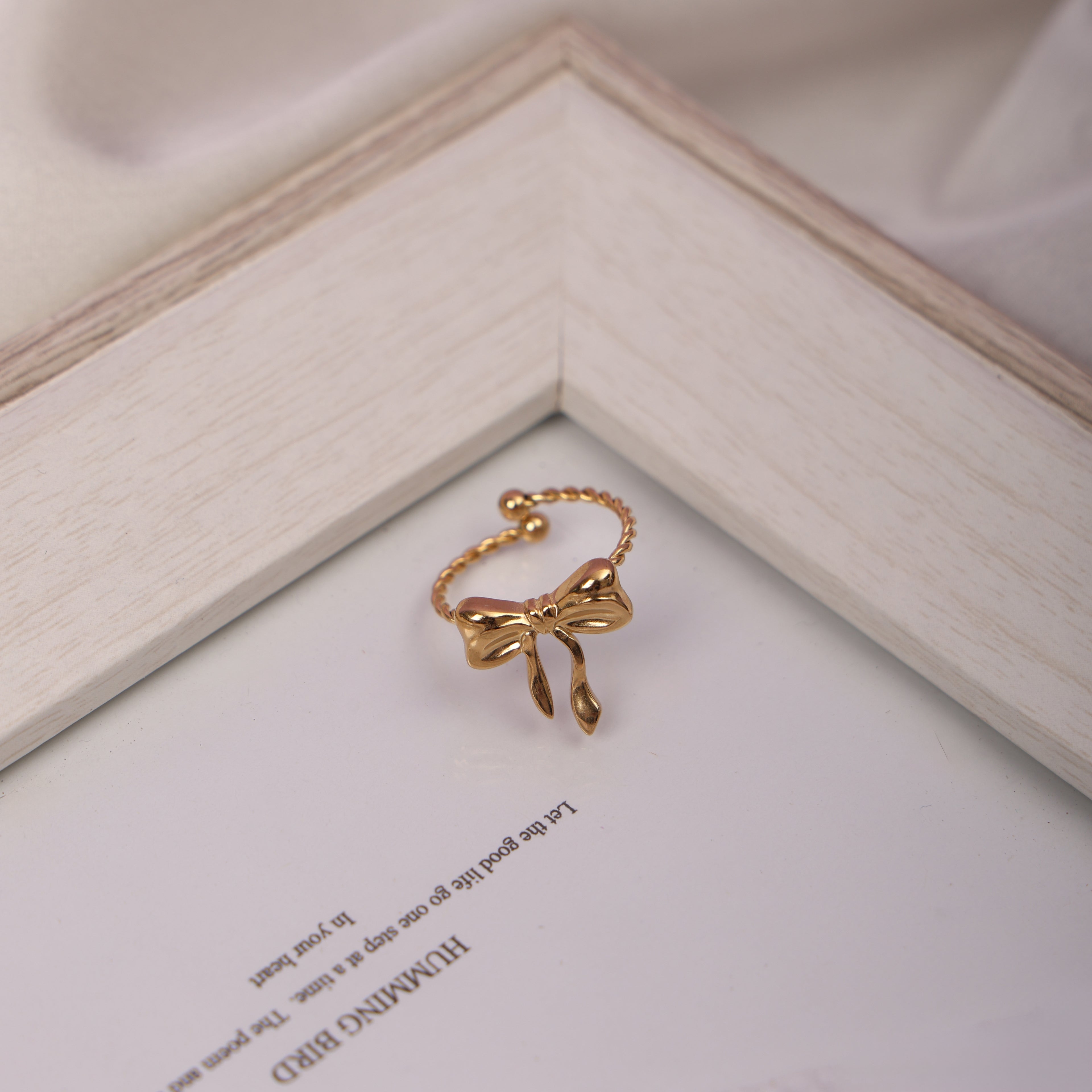 Gilded Bow Ribbon Ring
