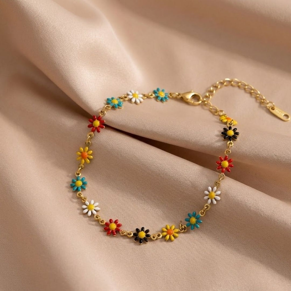 Floral Radiance Loop Anklet
