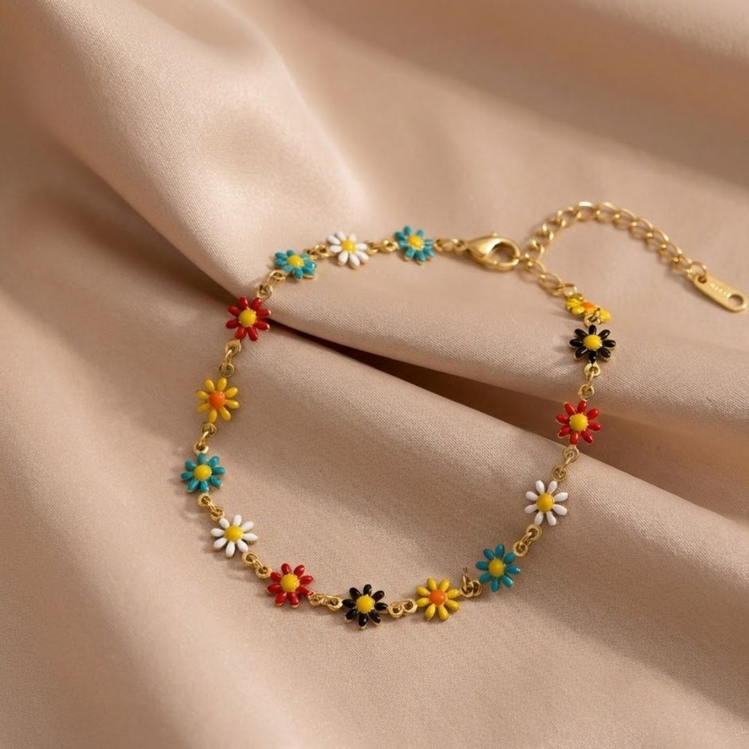 Floral Radiance Loop Anklet