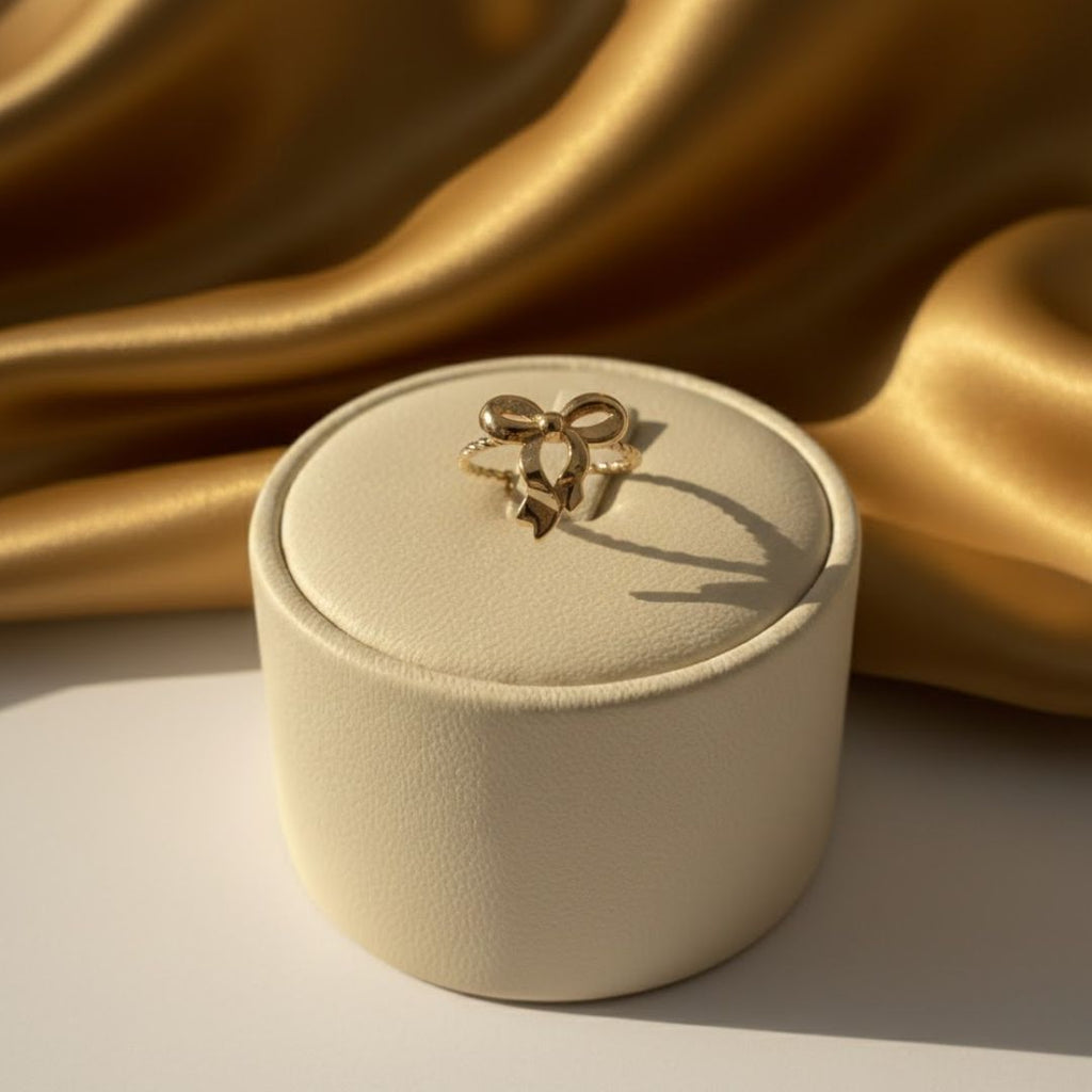 Golden Ribbon Bow Ring
