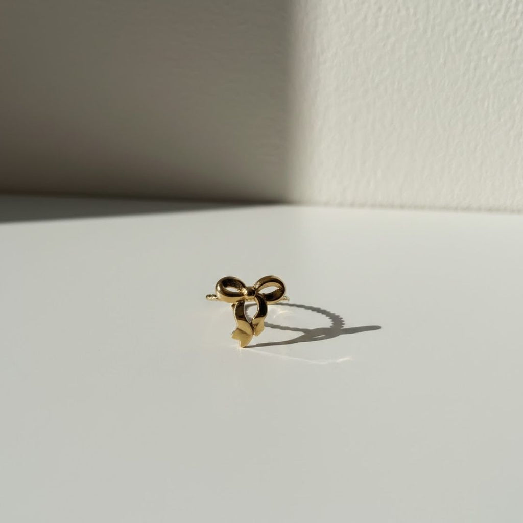 Golden Ribbon Bow Ring