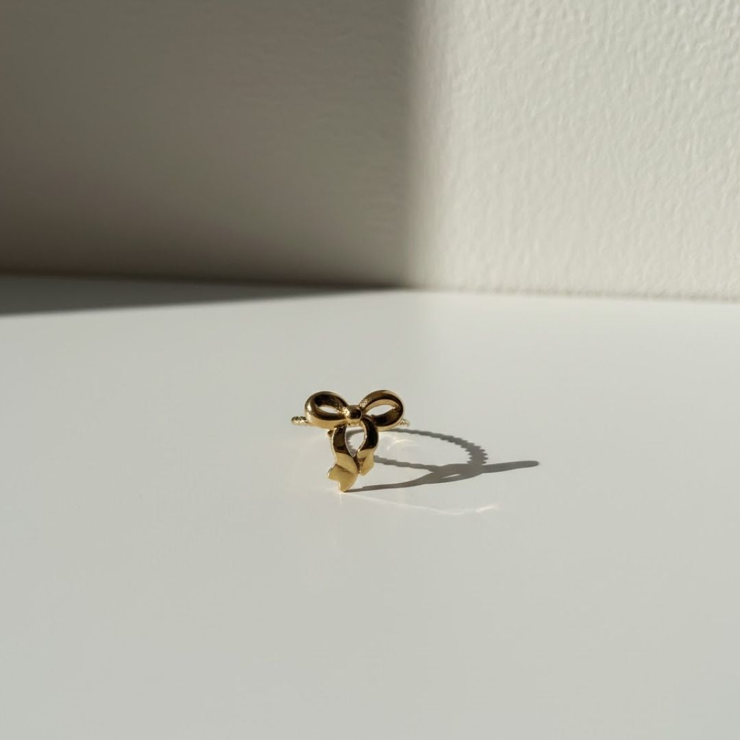 Golden Ribbon Bow Ring