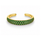 Green Pave Ring - 18k Gold (Demi Fine)