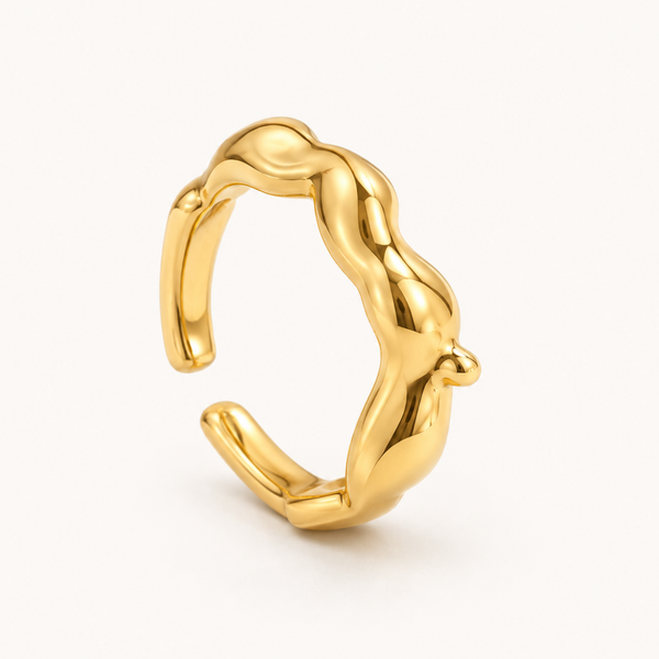 Textured Statement Ring 18K Gold(Demi Fine)