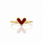 Scarlet Heart Ring - 18k Gold (Demi Fine)