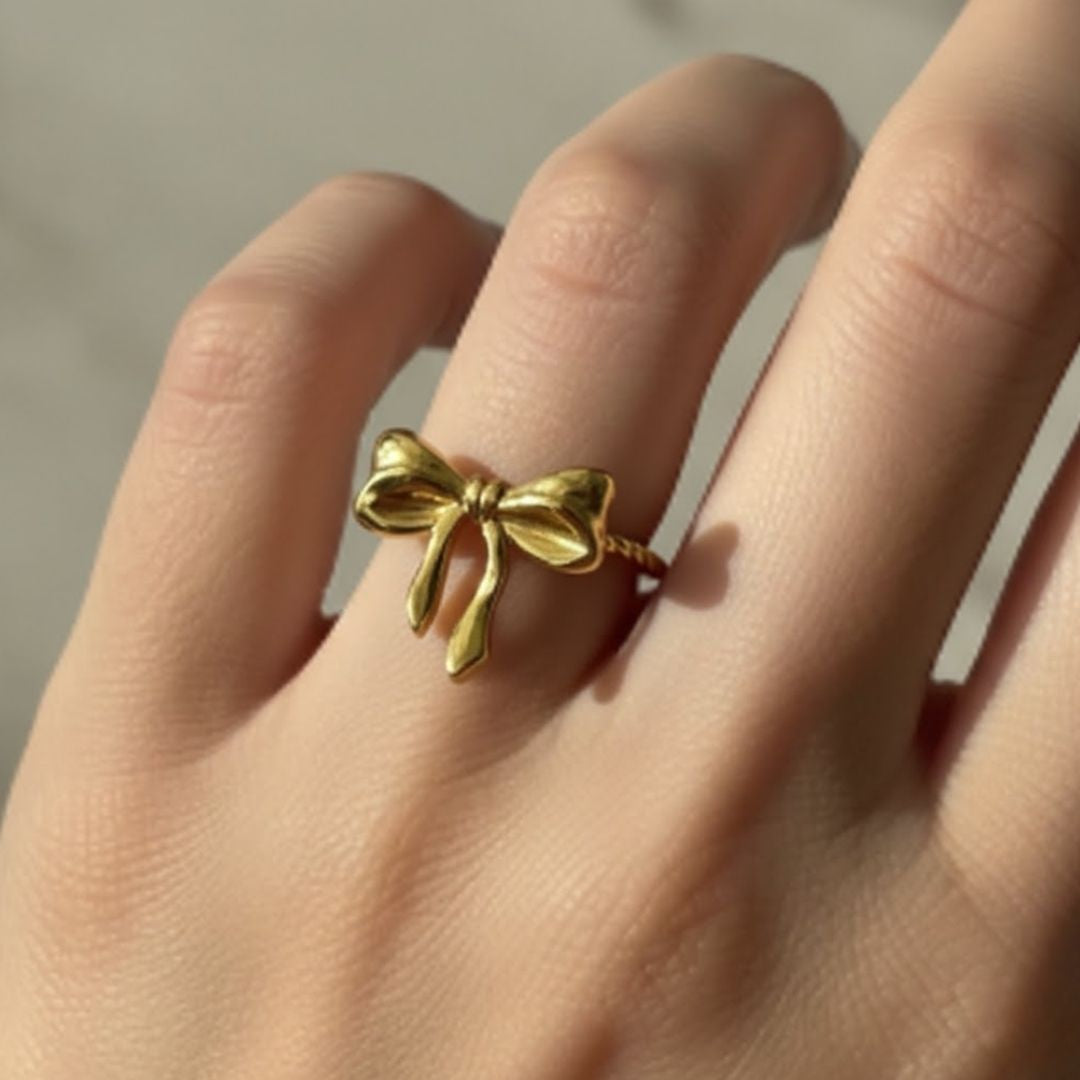 Gilded Bow Ribbon Ring