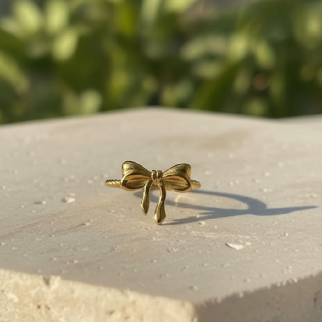 Gilded Bow Ribbon Ring