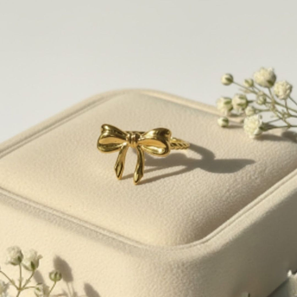 Gilded Bow Ribbon Ring