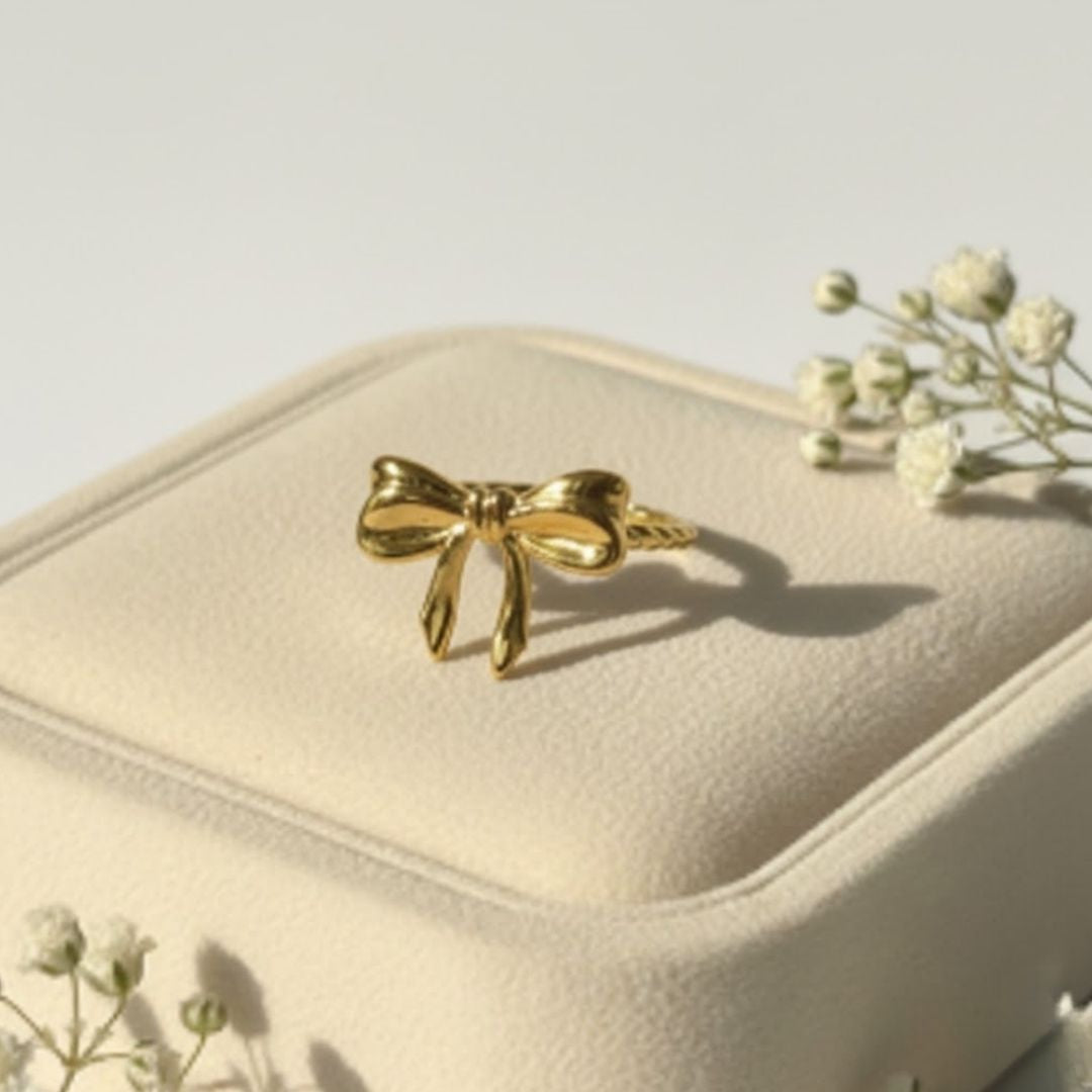 Gilded Bow Ribbon Ring