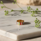 Color Grid Ring - 18k Gold (Demi Fine)