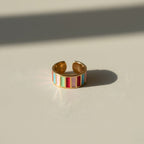 Color Grid Ring - 18k Gold (Demi Fine)
