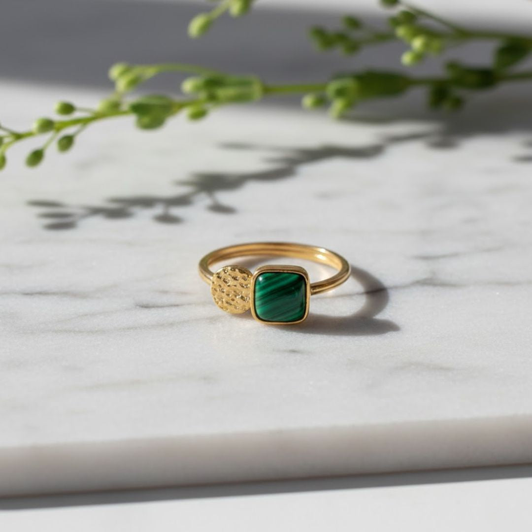 Tiger Eye Malachite Ring