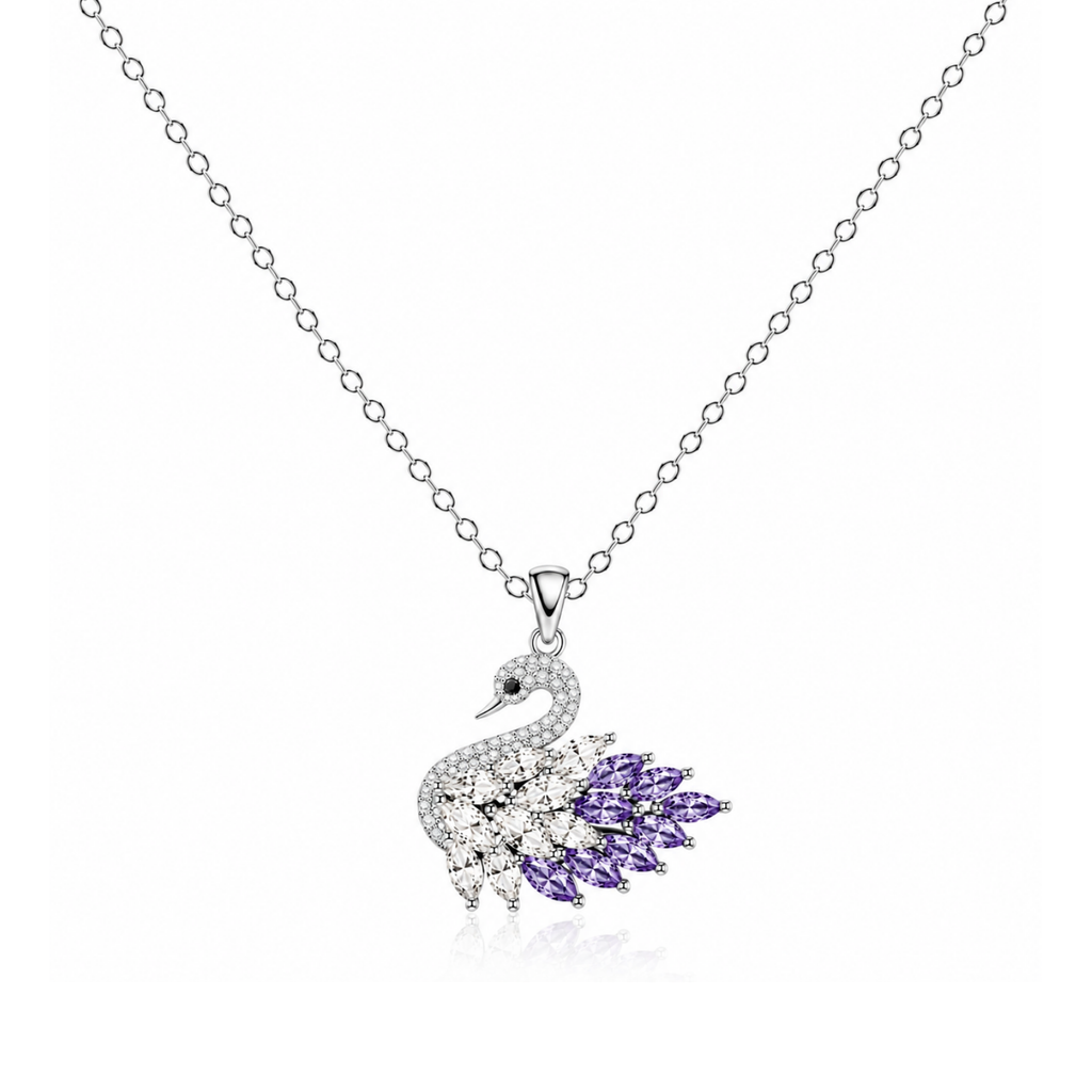 Amethyst Swan Necklace
