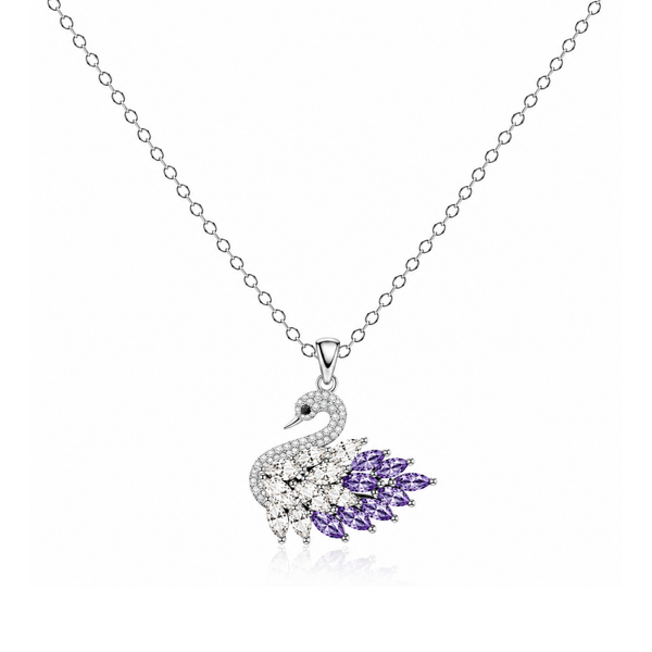Amethyst Swan Necklace