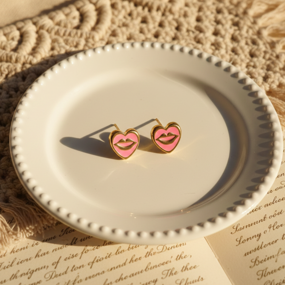 Pink Pucker Up Earrings