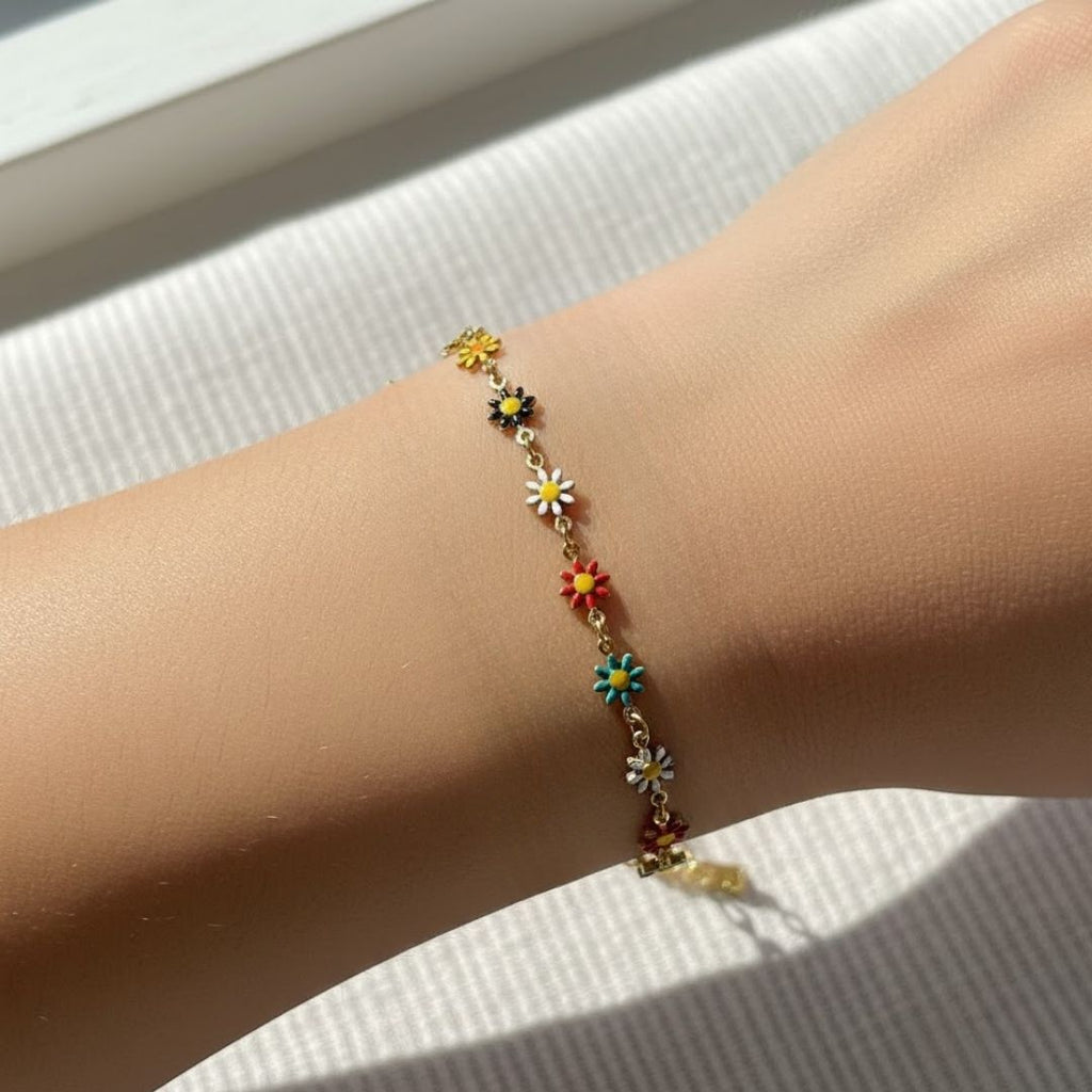 Rainbow Daisy Style Bracelet