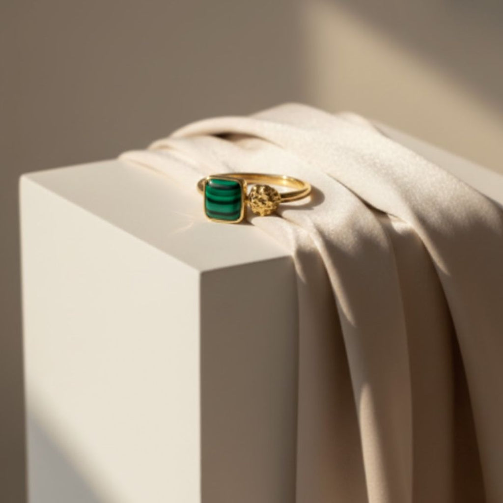 Tiger Eye Malachite Ring