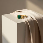 Emerald Marble Ring - 18k Gold (Demi Fine)