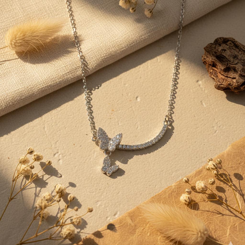 Butterfly Whisper Zircon Necklace