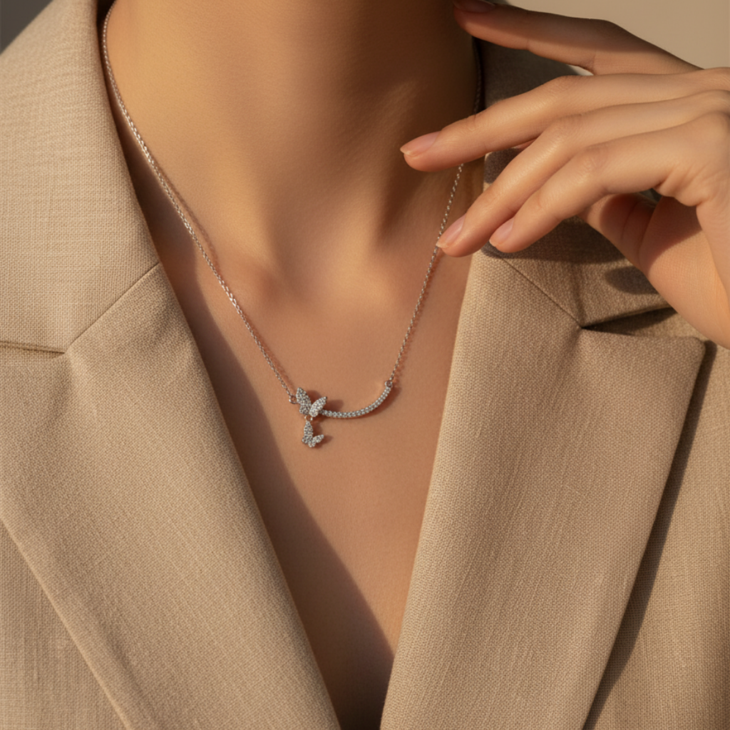 Butterfly Whisper Zircon Necklace