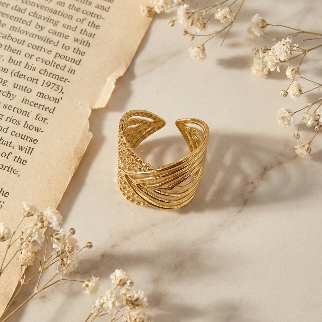 Golden Wave Ring