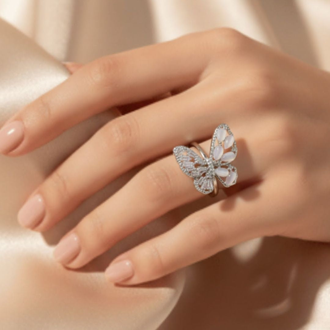 Silver Butterfly Dream Ring