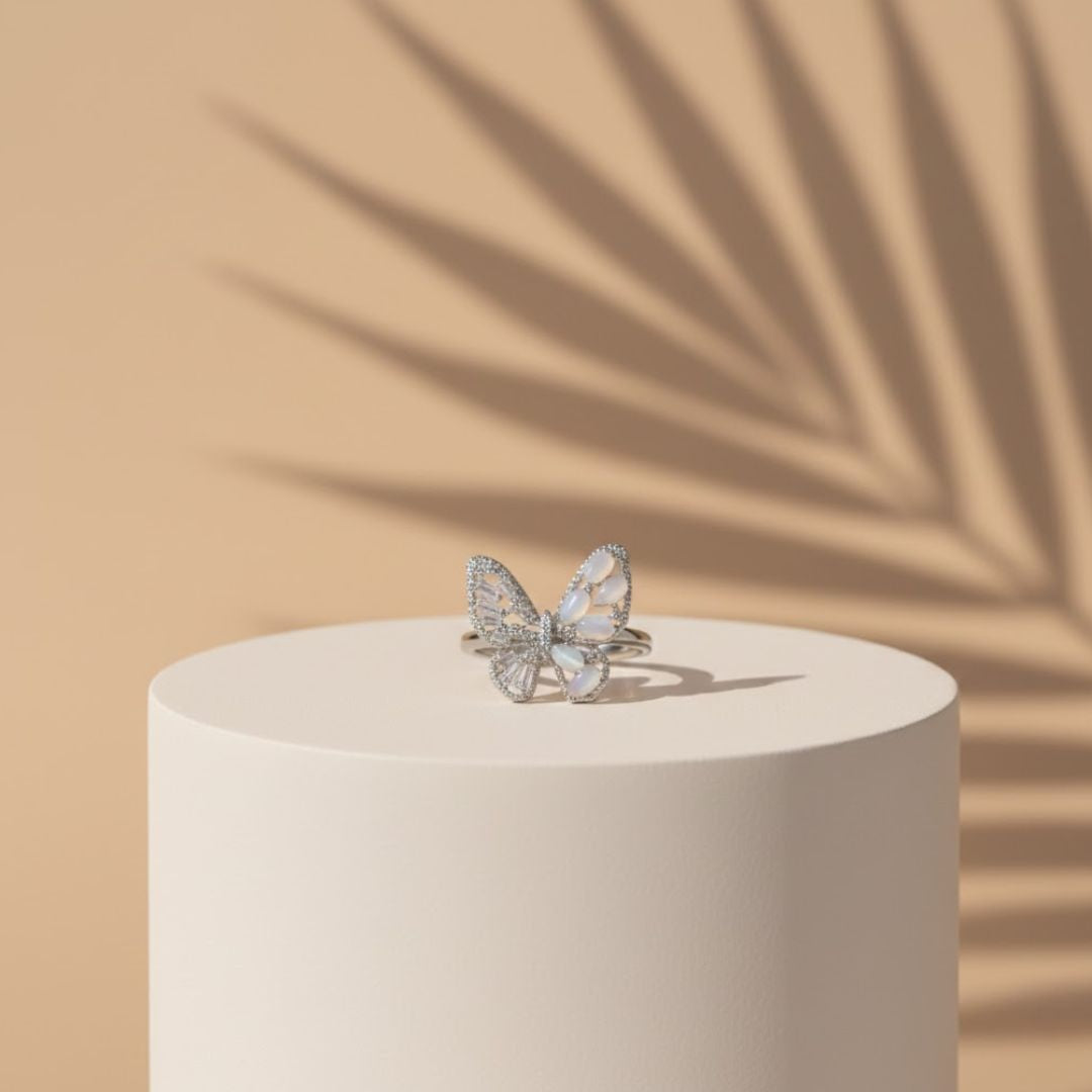 Silver Butterfly Dream Ring