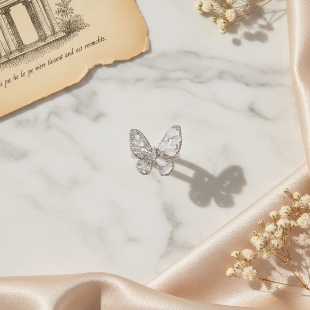 Silver Butterfly Dream Ring