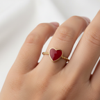 Ruby Heart ring - 18k Gold (Demi Fine)