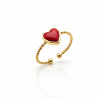 Ruby Heart ring - 18k Gold (Demi Fine)