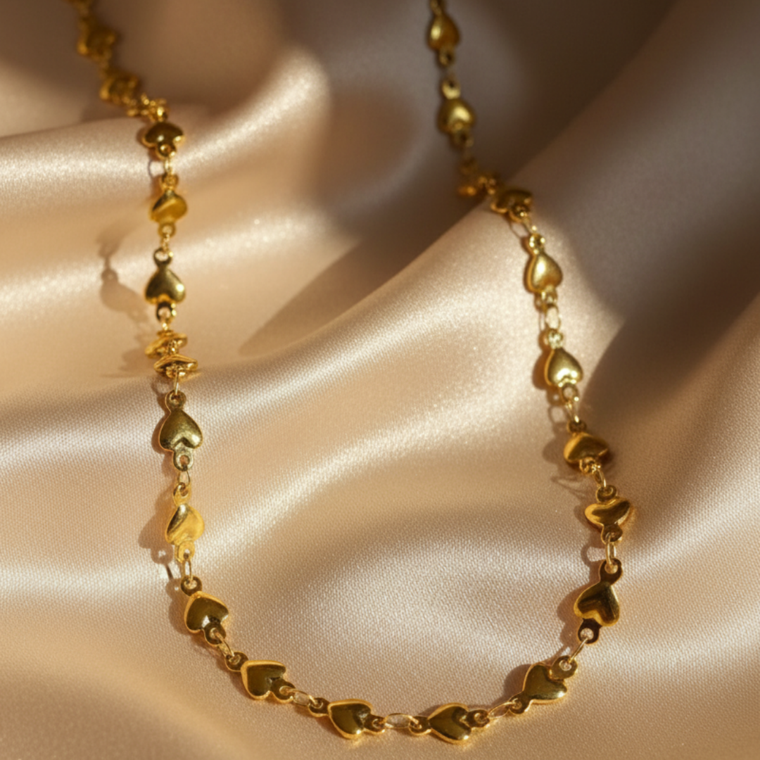 18k Gold-Plated Heart Necklace Chain