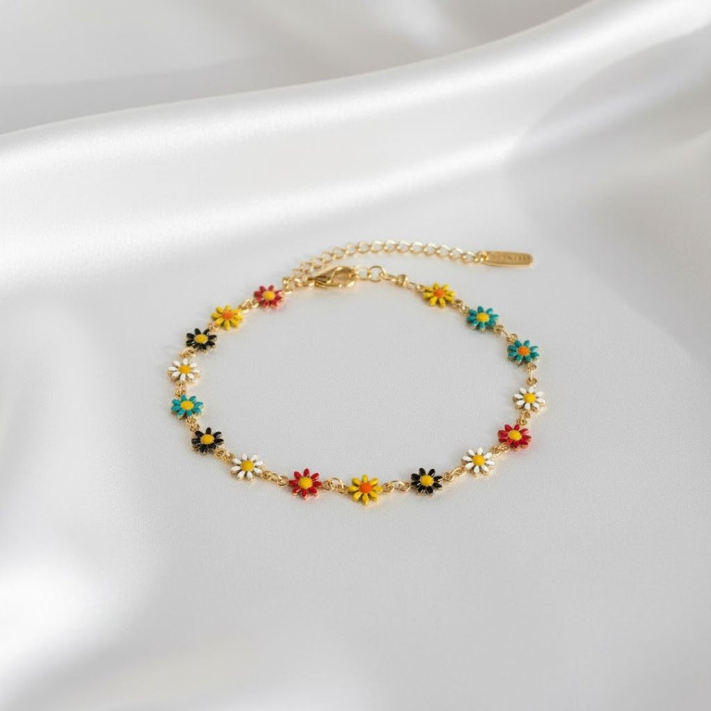Rainbow Daisy Style Bracelet